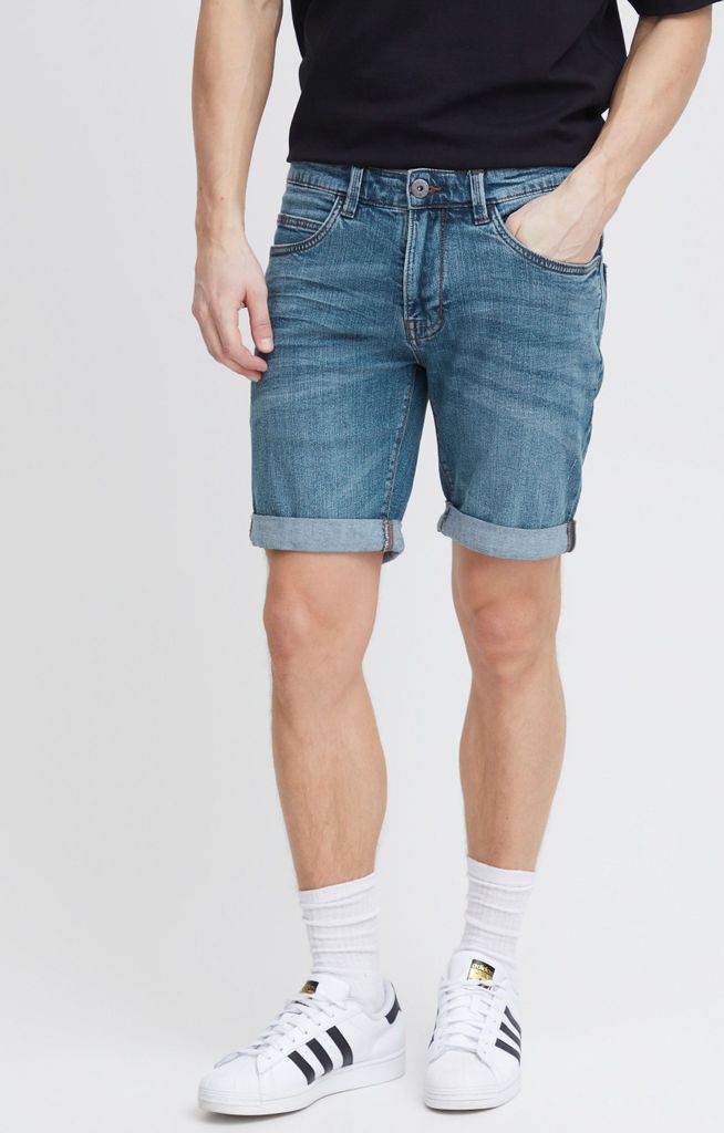 Indicode IDQuentin Herren Jeans Shorts kurze Denim Hose im Stretch Eingriffstaschen Destroyed-Optik Baumwollmischung Regular fit