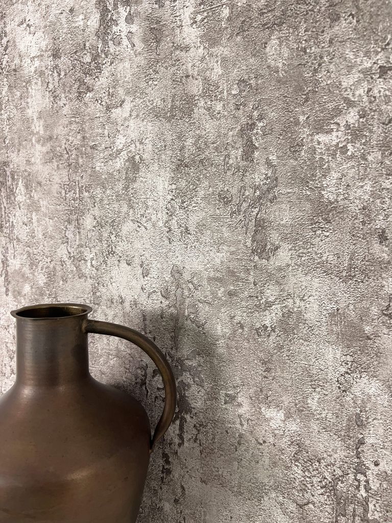 NEWROOM Tapete Grau Vliestapete Beton - Betontapete Modern Taupe Weiß Putz Lava Naturstein Industrial Glanz