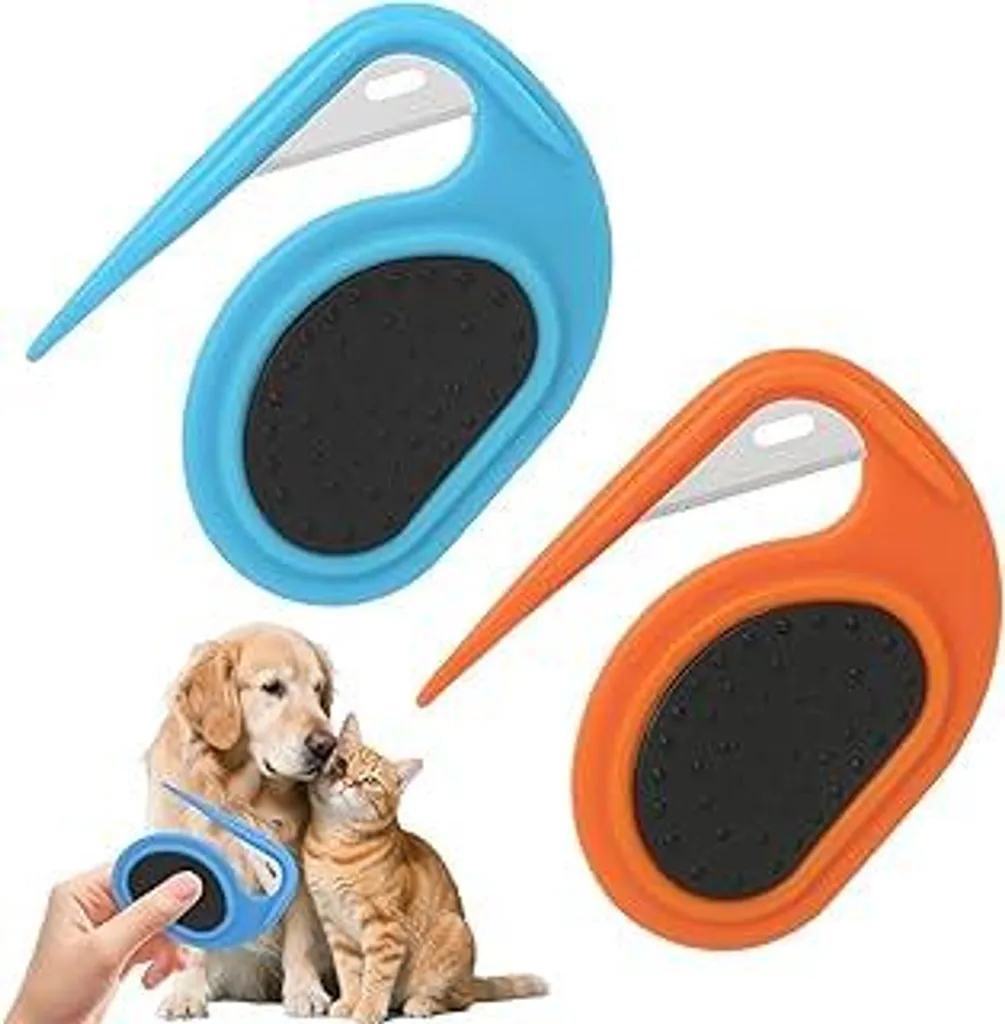 2 pettini districanti per gatti – Pettine per gatti a pelo lungo e pettine districante per gatti, pettine per la cura del pelo, ideale per rimuovere i nodi dal pelo di cani e gatti