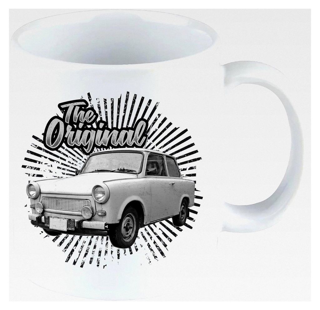 Trabant Tasse | DDR Nostalgie Kaffeetasse Teetasse Geschenk Ossi Trabi 601 600 Kübel Oldtimer Auto Kult Ostdeutschland Becher | M3 Weiß