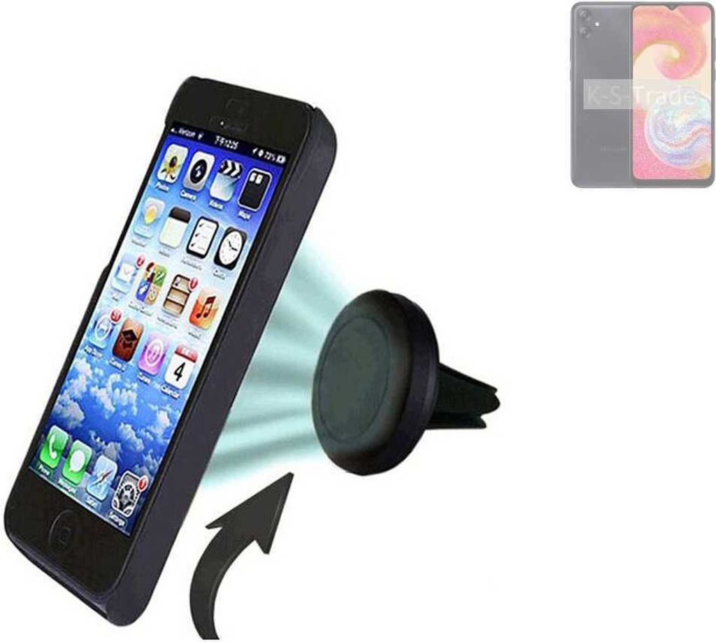 K-S-Trade Kompatibel mit Samsung A04 Auto Handy Halterung KFZ Halter Lüftungsgitterhalterung Air Vent mount Smartphone Halter