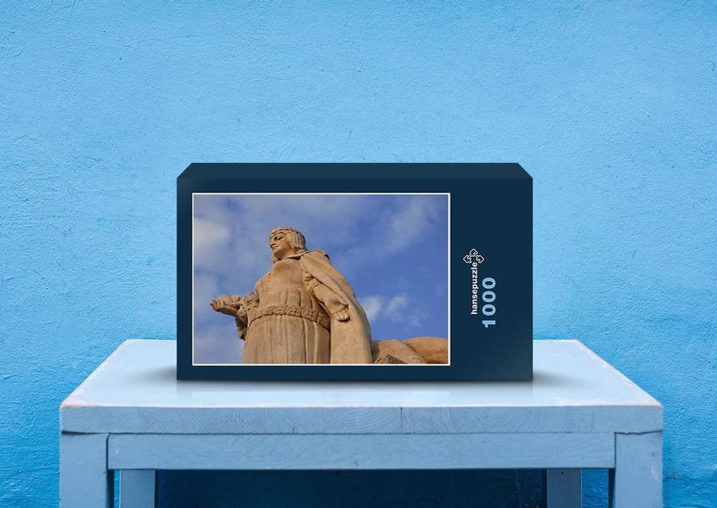hansepuzzle 62032 - Steinstatue Puzzle, 1000 Teile, Religion, 60,0 x 46,0cm mit hochwertiger Aufbewahrung, Kartonbox und wiederverschließbarem Beutel