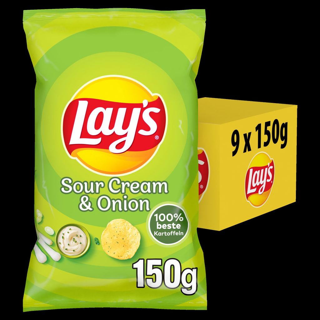 Lay's Sour Cream & Onion 9X150G Produktbild 