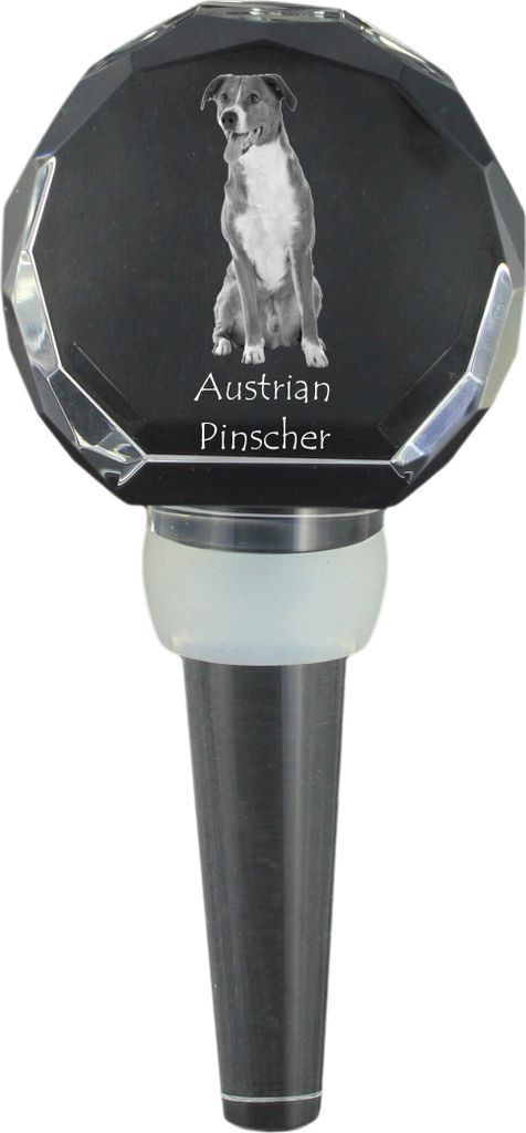 Österreichischer Pinscher - Kristallflaschenverschluss, einzigartiger Weinverschluss mit Foto, personalisiertes Geschenk für Sommelier der Marke ...