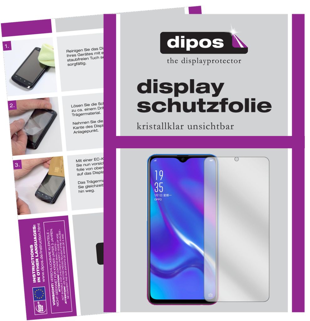 2x Schutzfolie für Oppo RX17 Neo Pro klar Displayschutzfolie Display Schutz