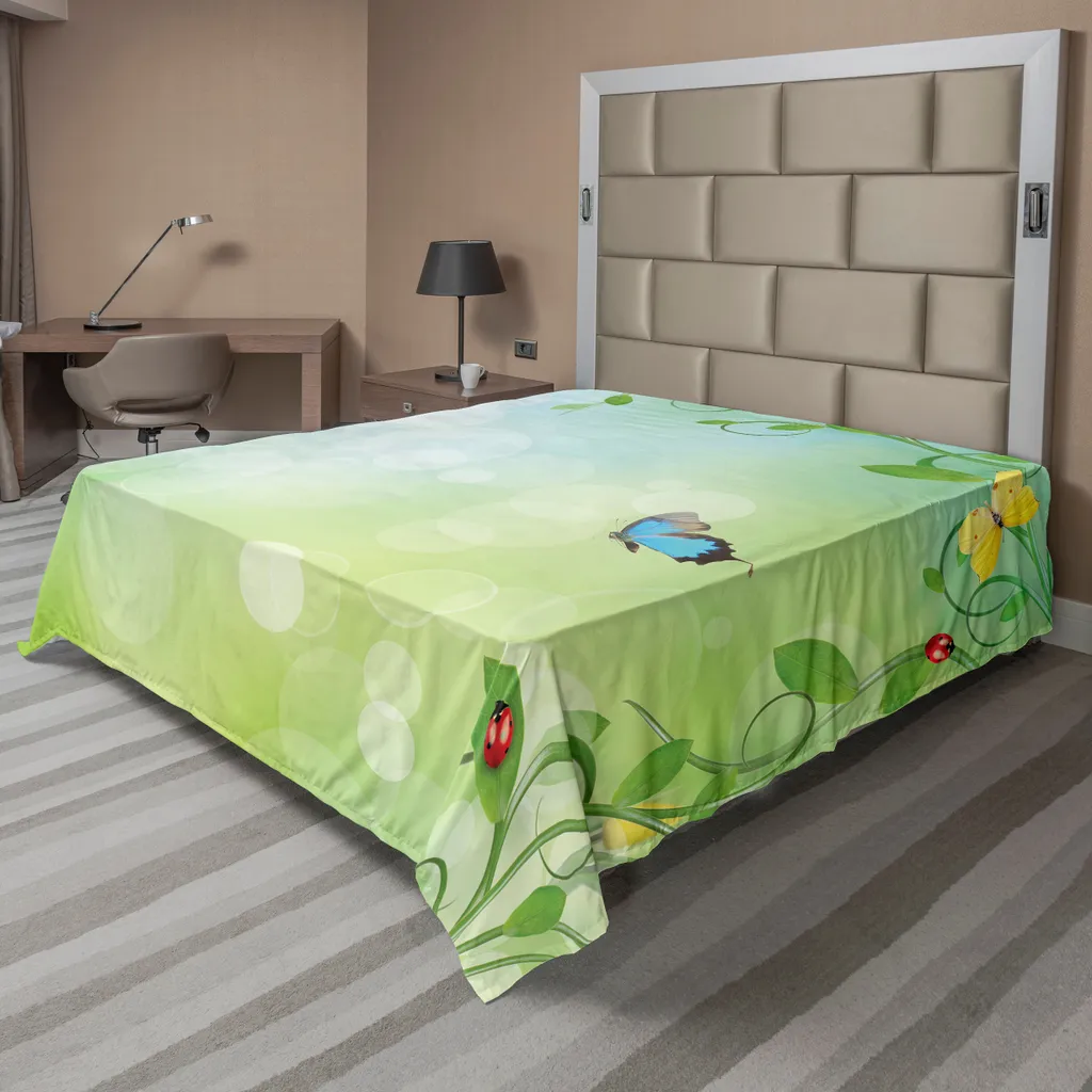 Drap housse grand lit 275x260 décoratif pour chambre thème printanier