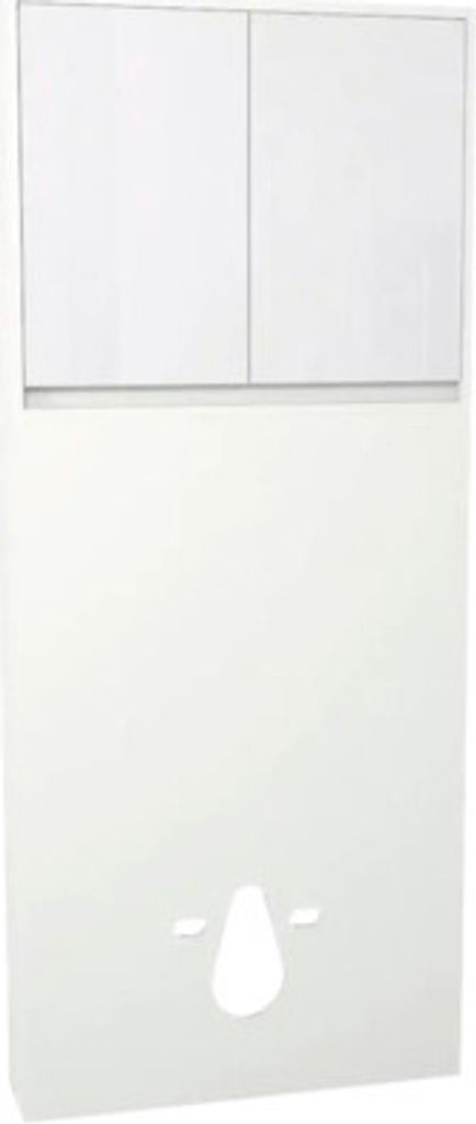 Devo Spülkastenverkleidung mit Schrank Cristal 2.0 BxHxT 80 x 188 x 19 cm alpine white/signal white glass