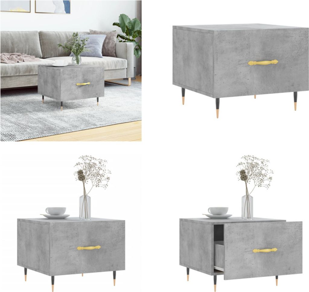 vidaXL Couchtisch Betongrau 50x50x40 cm Holzwerkstoff - Couchtisch - Couchtische - Beistelltisch - Beistelltische