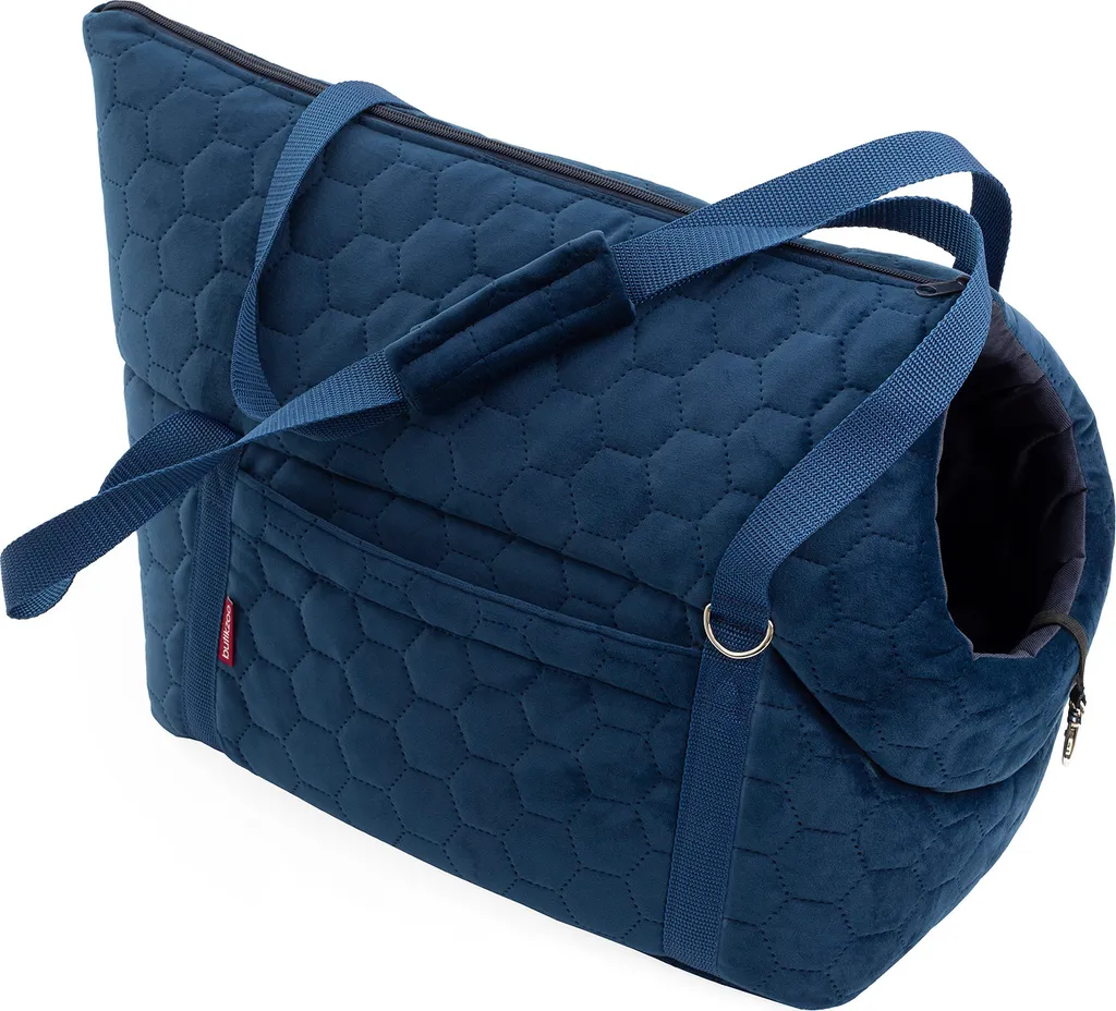 Borsa a Tracolla Animali 10kg Suede Blu Scuro | Trasportino Soft Velvet - 3