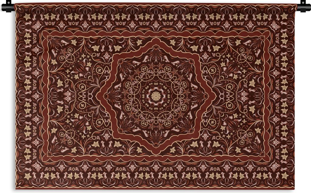 MuchoWow Wandteppich Wandbehang Persischer Teppich - Teppich - Mandala 60x40 cm Tapisserie Dekoration Wandtuch - Wanddekorationen
