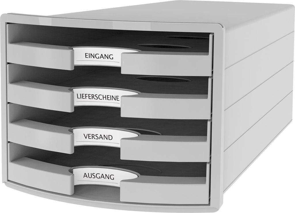 HAN Schubladenbox IMPULS 1013-11 DIN A4/C4 4Fächer offen l.gr