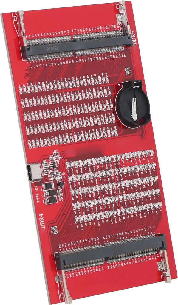 Carte de test mémoire RAM DDR4 DDR5 2-en-1 avec indicateurs LED rouge