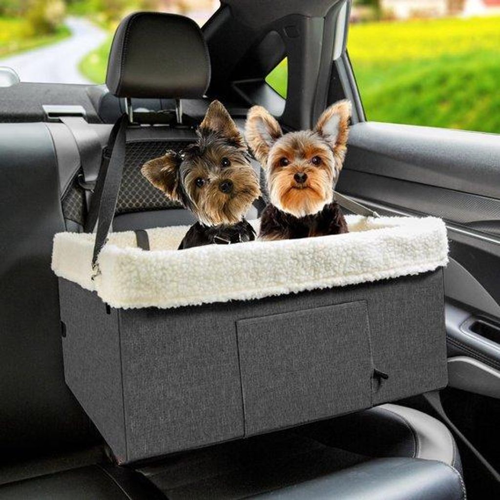 Autostuhl für kleine Hunde, erhöhter Hundesitz für Hunde, Welpenauto-Stuhl, Panoramastuhl für Hunde, Hundebegleiterplatz für Vorder- und Rück...