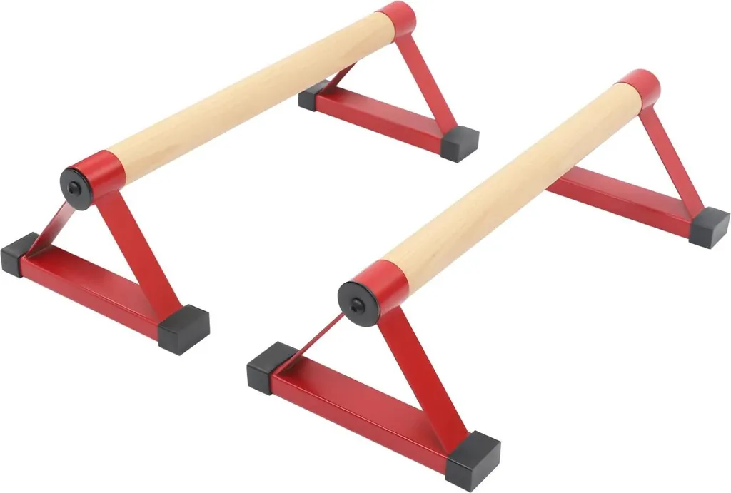 Poignées de pompes 400 kg en bois rouge avec base triangulaire x2