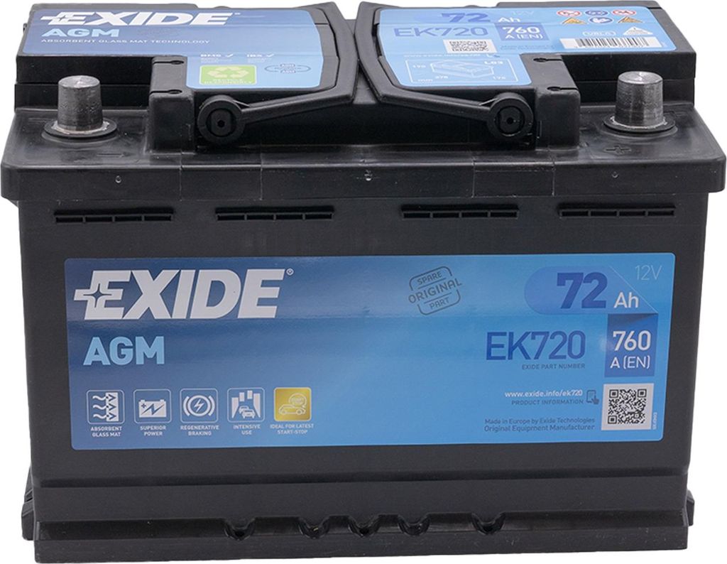 EXIDE AGM Starterbatterie EK700 Produktbild 