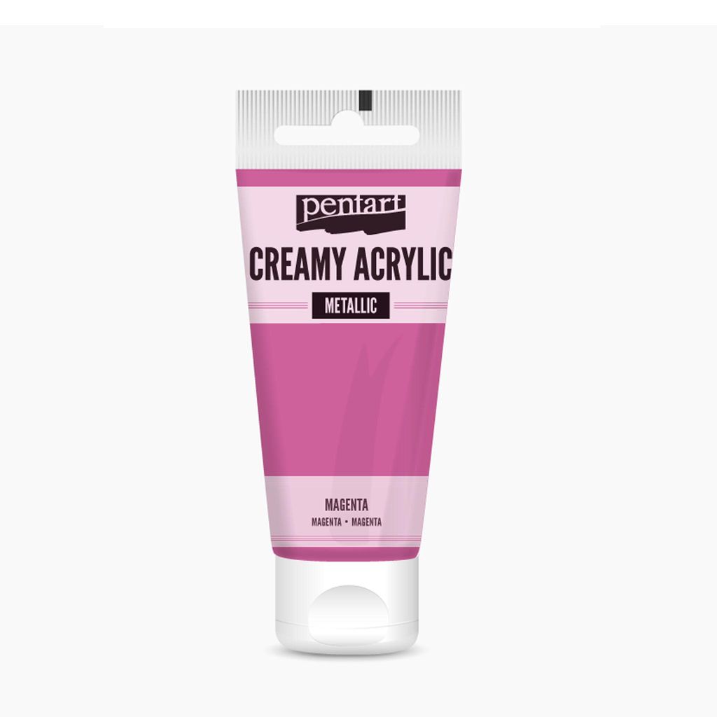 PENTART Cremiger Acryl Metallic, 60 ml, Magenta