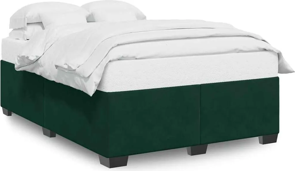 Cadre de lit 140x190 velours vert pour une chambre cosy et chic