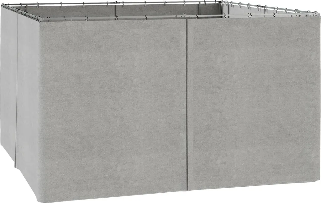 Parois latérales pour pavillon 3,5 x 2 m gris - Kit de 4 pièces sans fenêtre