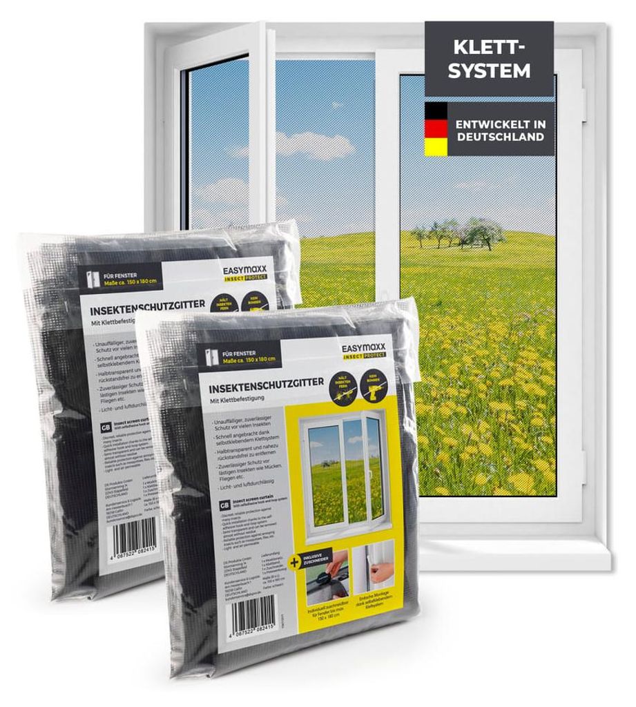 EASYmaxx Moskitonetz für Fenster mit selbstklebendem Produktbild 