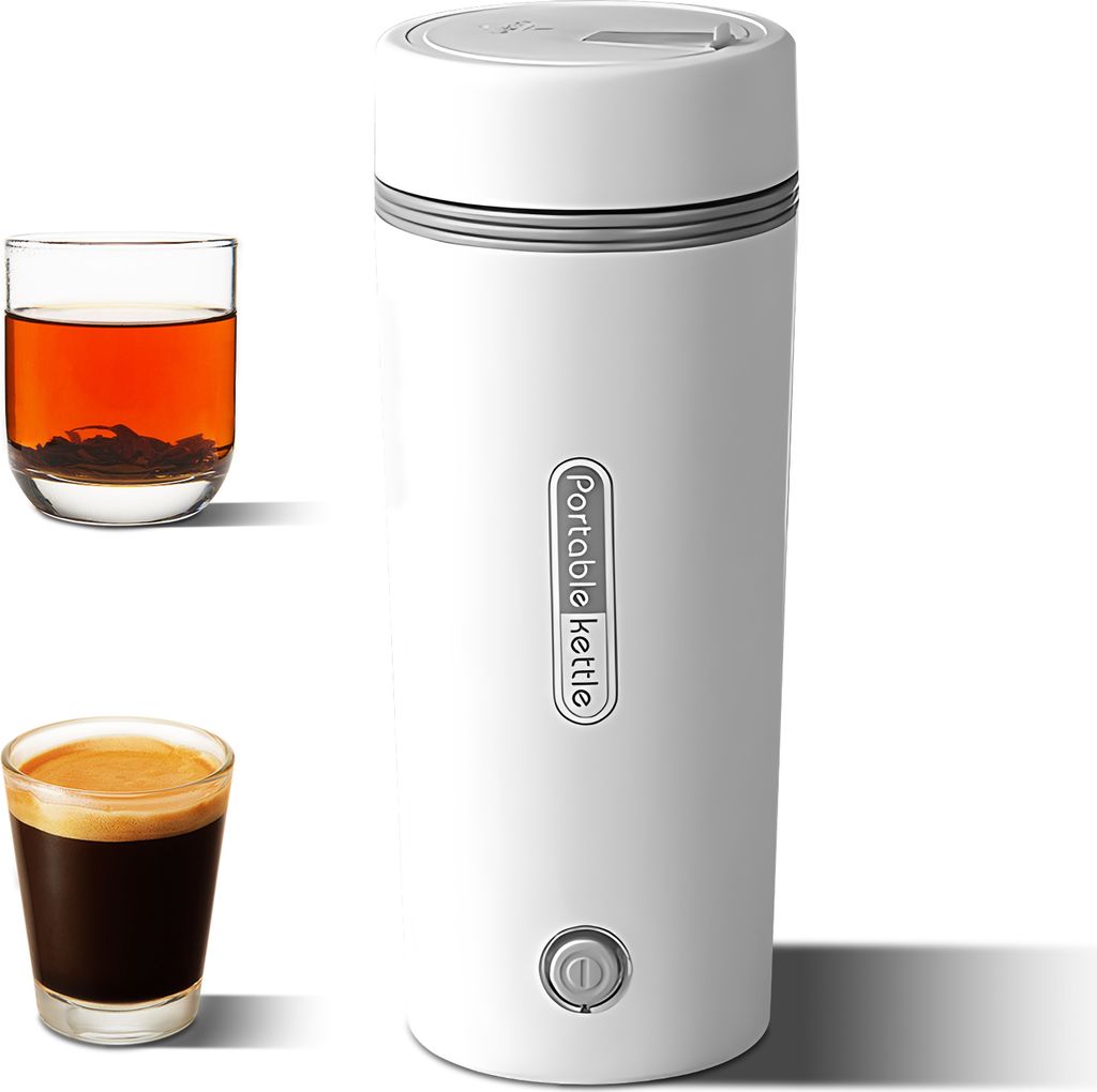 Tragbarer elektrischer Wasserkocher zum Kochen von Wasser, 1,5 Tassen, kleiner Tee-/Kaffeekessel, Wasserkocher, lebensmittelechter Edelstahl 304, a...