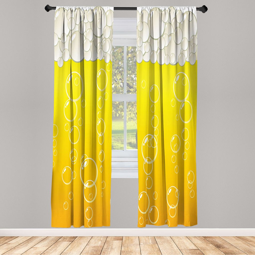 ABAKUHAUS Abstrakt Vorhänge 2 Panel Set für Wohnzimmer Schlafzimmer Nachbildung, Blasen Alkoholische Erfrischungsgetränk Cartoon Digital Illustr...