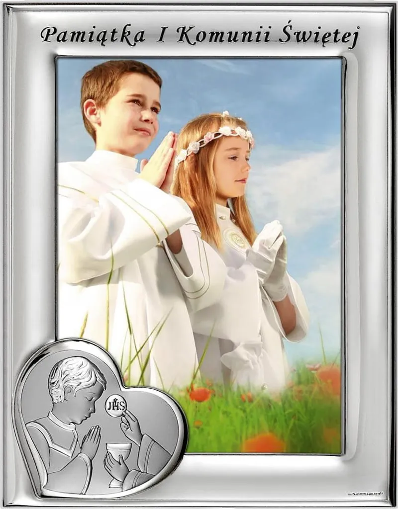 Cadre argent 18x23 cm : Protégez votre souvenir de communion garçon