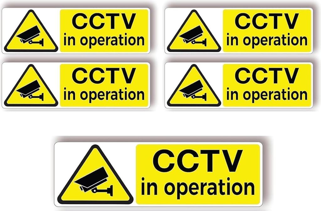 CCTV-Schild, Operationsschild, Aufkleber, CCTV-Schilder, für den Innen- und Außenbereich, Warnschilder, selbstklebender Aufkleber (15 x 5 cm), 5 ...