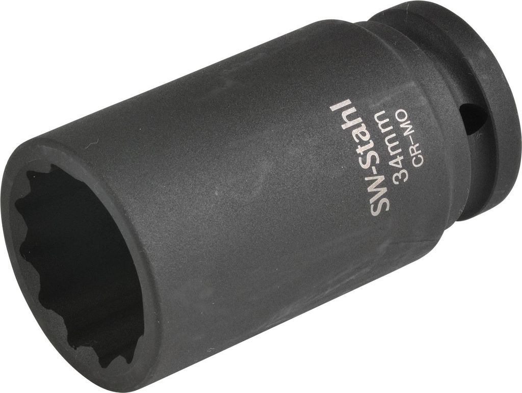 SW-Stahl 10186L-34 IMPACT-Steckschlüsseleinsatz, 3/4", Zwölfkant, 34 mm, tief