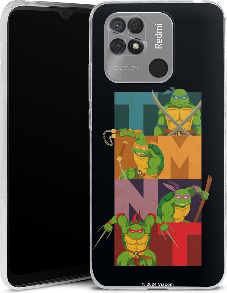 DeinDesign Slim Hülle für Xiaomi Redmi 10C Silikon Case Ultra Dünn Handyhülle Fanartikel Offizielles Lizenzprodukt Teenage Mutant Ninja Turtles