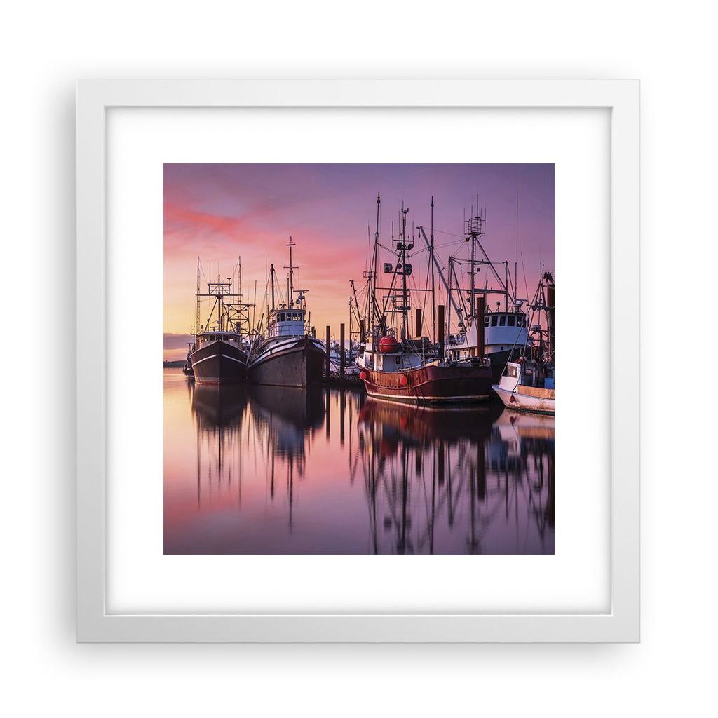 Gerahmtes Poster - Weißer Rahmen - Marina Westen Die Sonne - 30x30 cm - Wand Bild - Wanddeko - Wandbilder - Kunstposter - Wandposter - Bilderrahme...