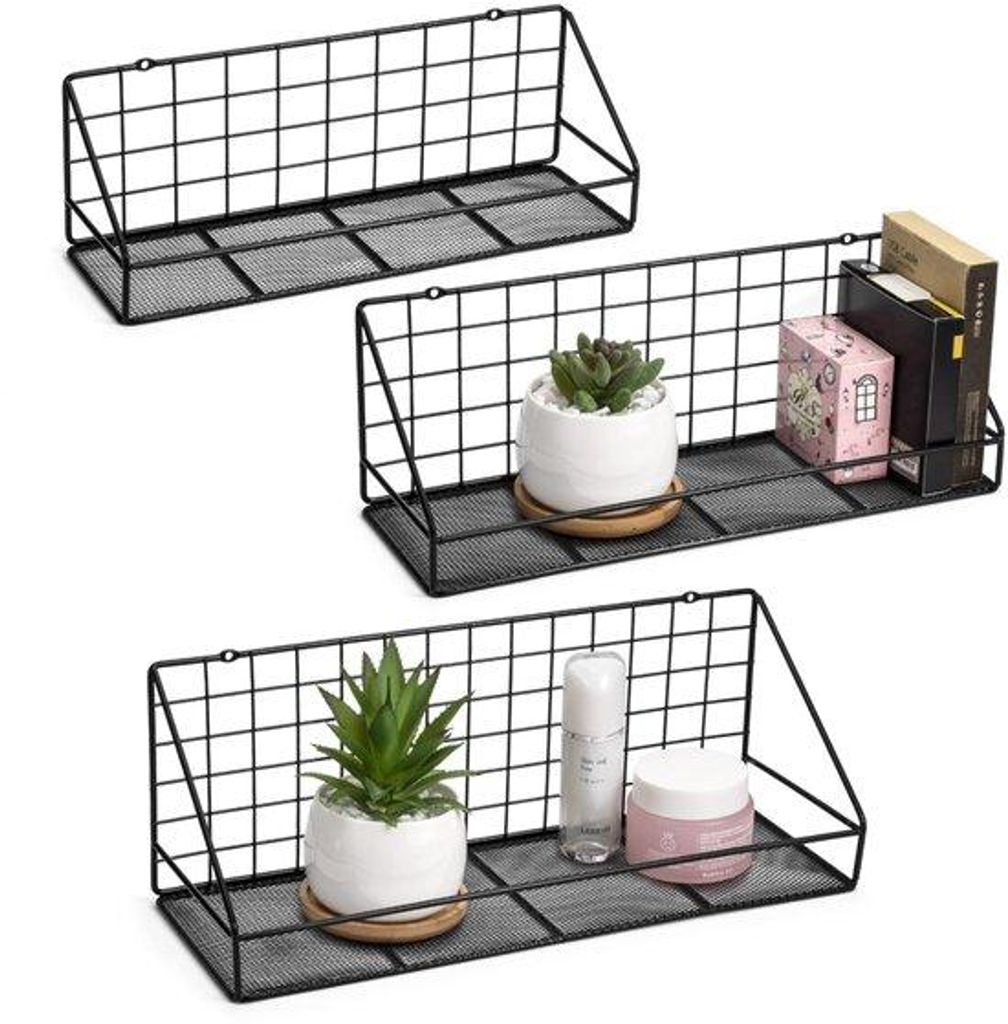 Unyqoos Set aus 3 stilvollen, schwebenden Wandregalen für Schlafzimmer, Wohnzimmer, Badezimmer und Küche