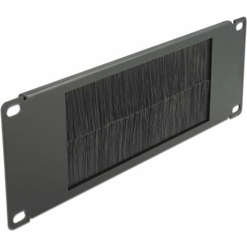 Delock Cable Management Brush Strip - Kabelführungspanel mit Bürste - Schwarz - 2U - 25.4 cm (10")