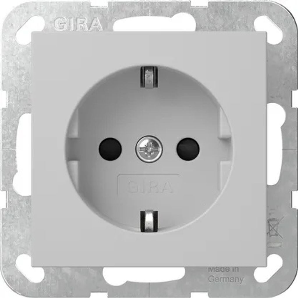 Gira SCHUKO-Steckd. SP o.Kr. System 55 Grau m 4755015