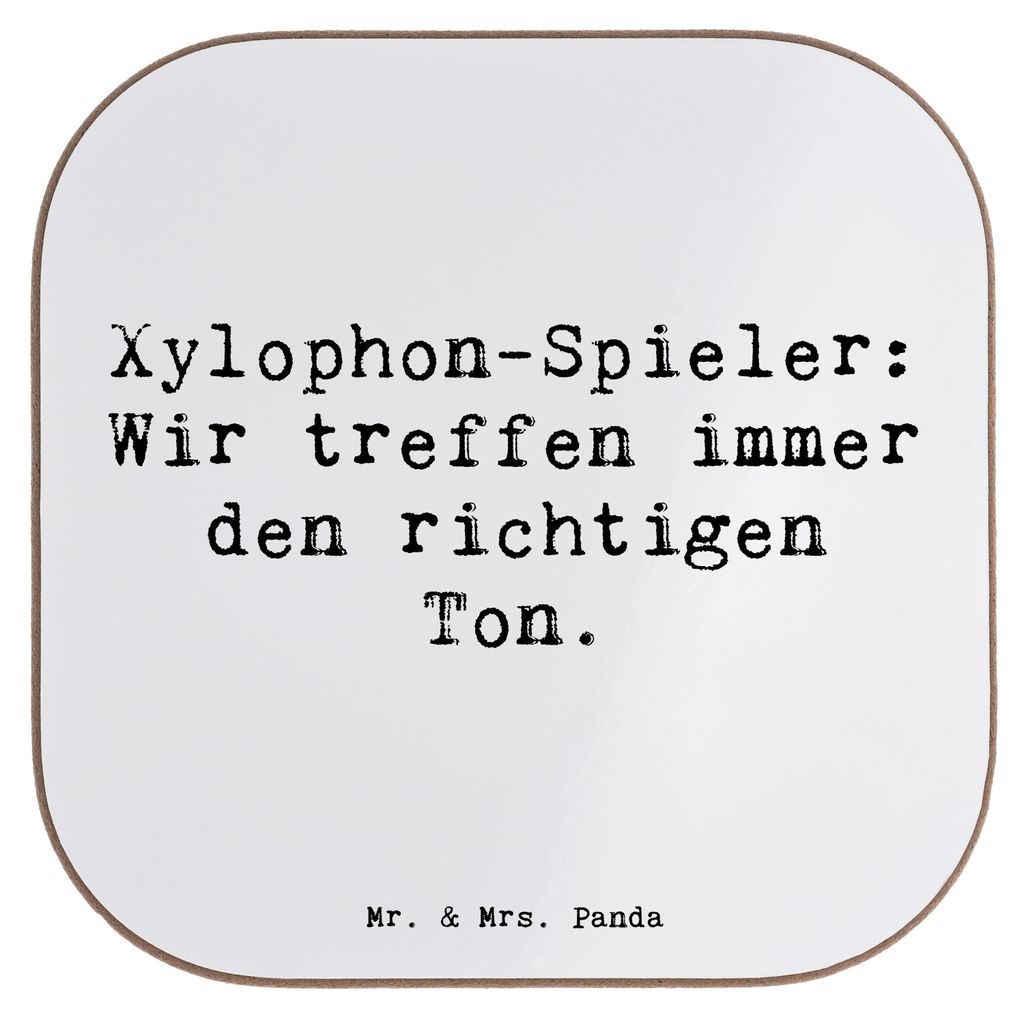 Mr. & Mrs. Panda Untersetzer Kaffee Spruch Xylophon Melodie - Weiß - Geschenk, Musiker, Musikinstrument, Holzuntersetzer, Lernen, Instrument, Takt...