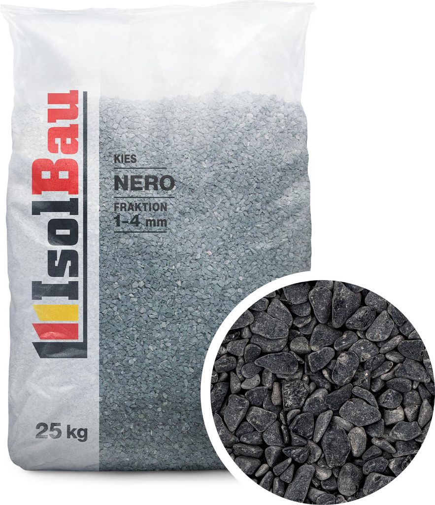 Isolbau - Zierkies 25 kg - Marmorkies 1-4 mm - Deko-Steine für Garten, Steinteppich, Aquariumkies, Ziersplitt Natursteine Gartenkies Wegkies Teich...