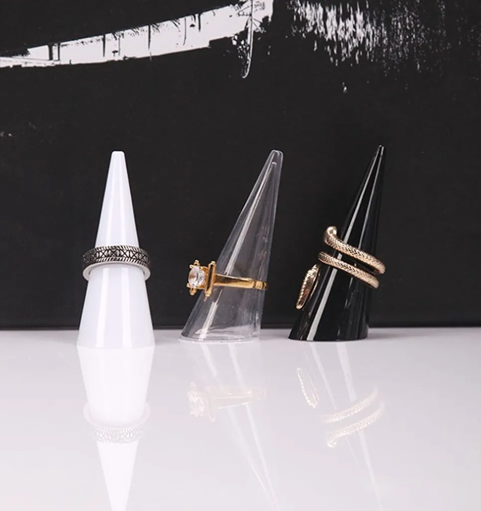 Organizzatore Gioielli 10 Pezzi | Espositore Anelli Nero per Arredo - 7