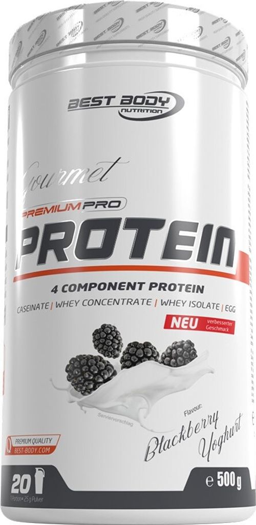 Best Body Nutrition - Gourmet Premium Pro Protein - 500 g Dose, 1 x 500 g Dose, Geschmack: Blackberry Yoghurt