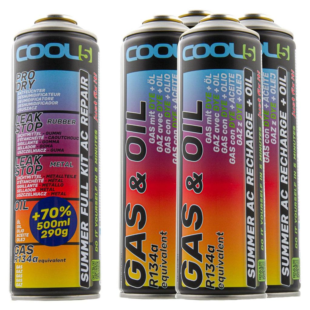 Cool5 5-in-1 Klimaanlagen-Kältemittel-Set + 4x 2-in-1 Produktbild 