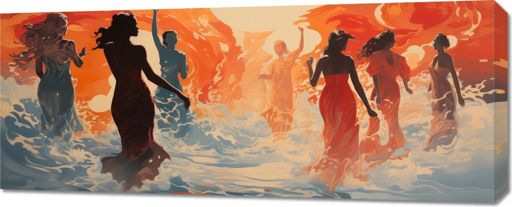 Bild 100x40cm Tänzerisches Feuer