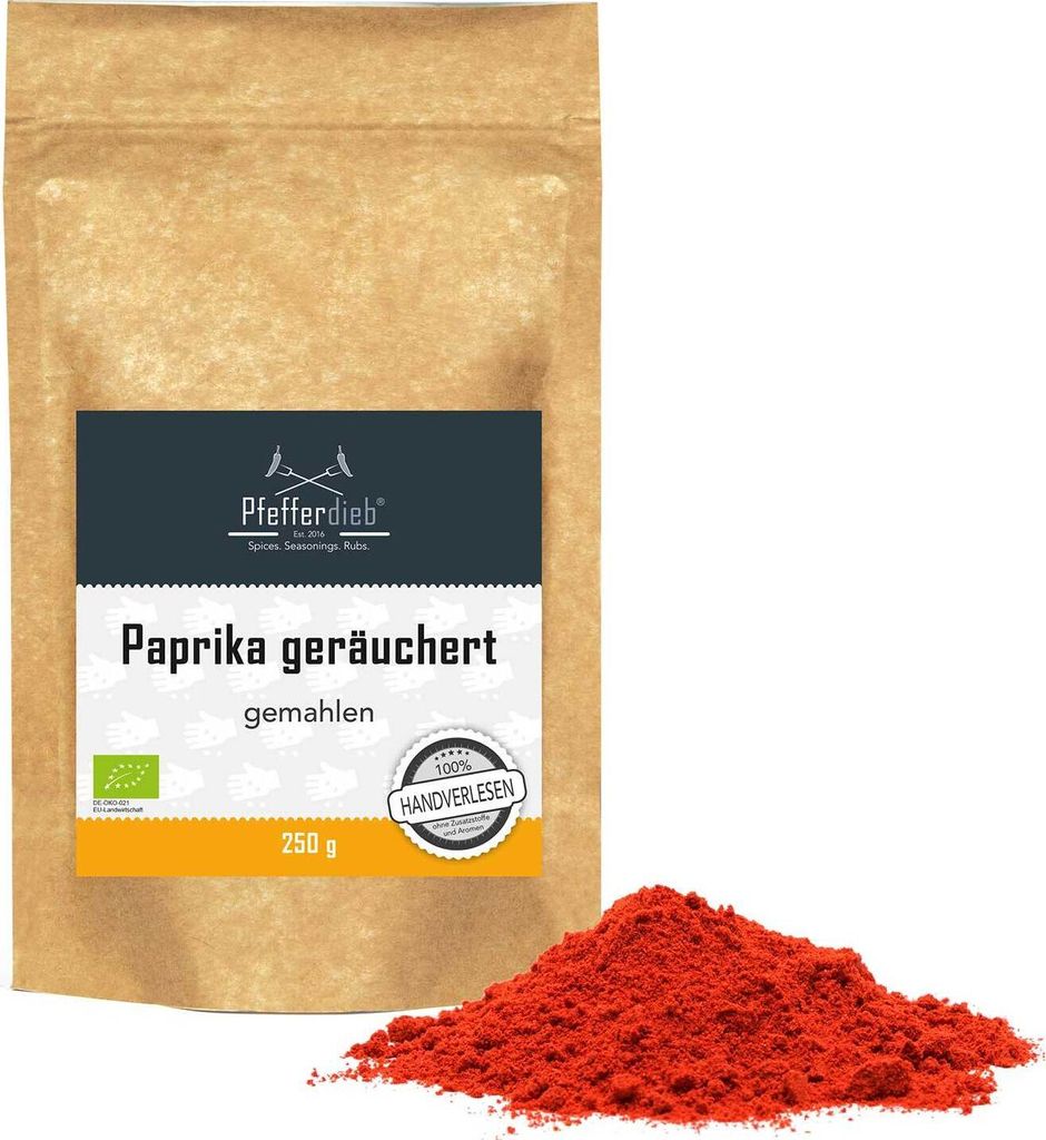 Paprika geräuchert, gemahlen, süß, BIO, 250g Produktbild 