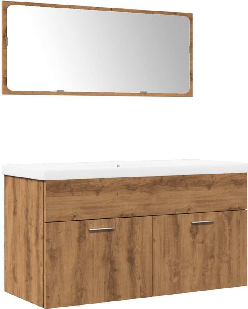 3-tlg. Badmöbel-Set Artisan-Eiche Holzwerkstoff