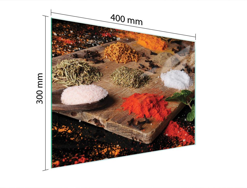 Schneidebrett Herdabdeckplatte Multiglasschneidplatte 40x30 cm Gewürze Holz