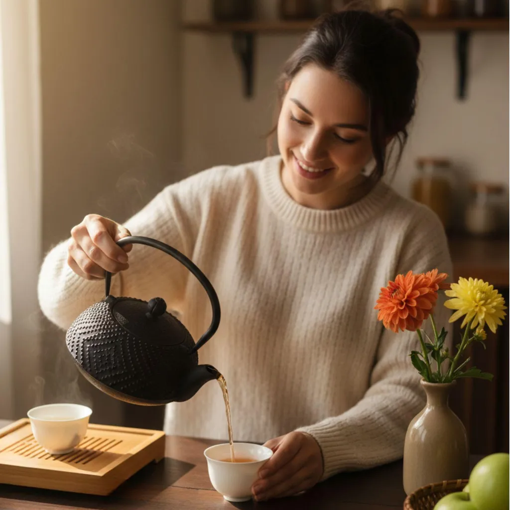 KAMIN Teiera Ghisa 900 ml | Bollitore Design con Infusore Integrato - 7
