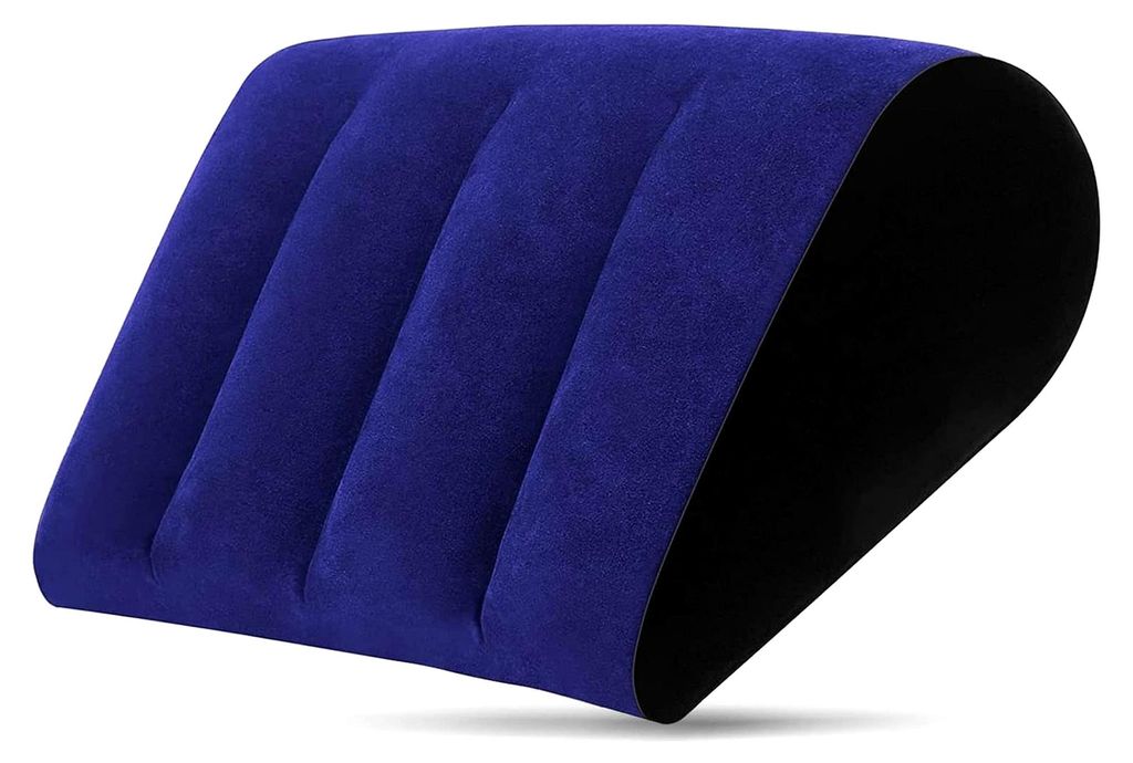 Aufblasbares Keilkissen - Strandkissen, Stützkissen, Lendenkissen, Dreieckskissen, Nackenkissen, Lendenwirbelkissen als Reisekissen, Yoga Kissen u...