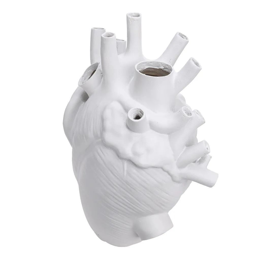 Vase cœur résine incassable pour décoration sécurisée sans risque