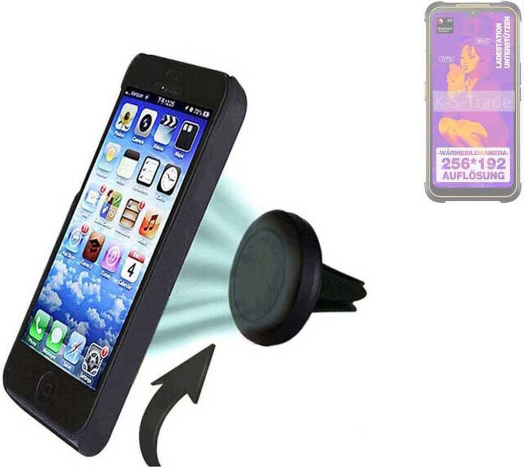 K-S-Trade Kompatibel mit AGM Glory G1S Auto Handy Halterung KFZ Halter Lüftungsgitterhalterung Air Vent mount Smartphone Halter