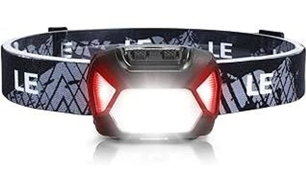Lepro Stirnlampe, 1300 Lux LED XPG Kopflampe mit 6 Lichtmodi Scheinwerfer und Rotlicht, IPX4 spritzwassergeschütztes Gehäuse, Batteriebetrieben S...