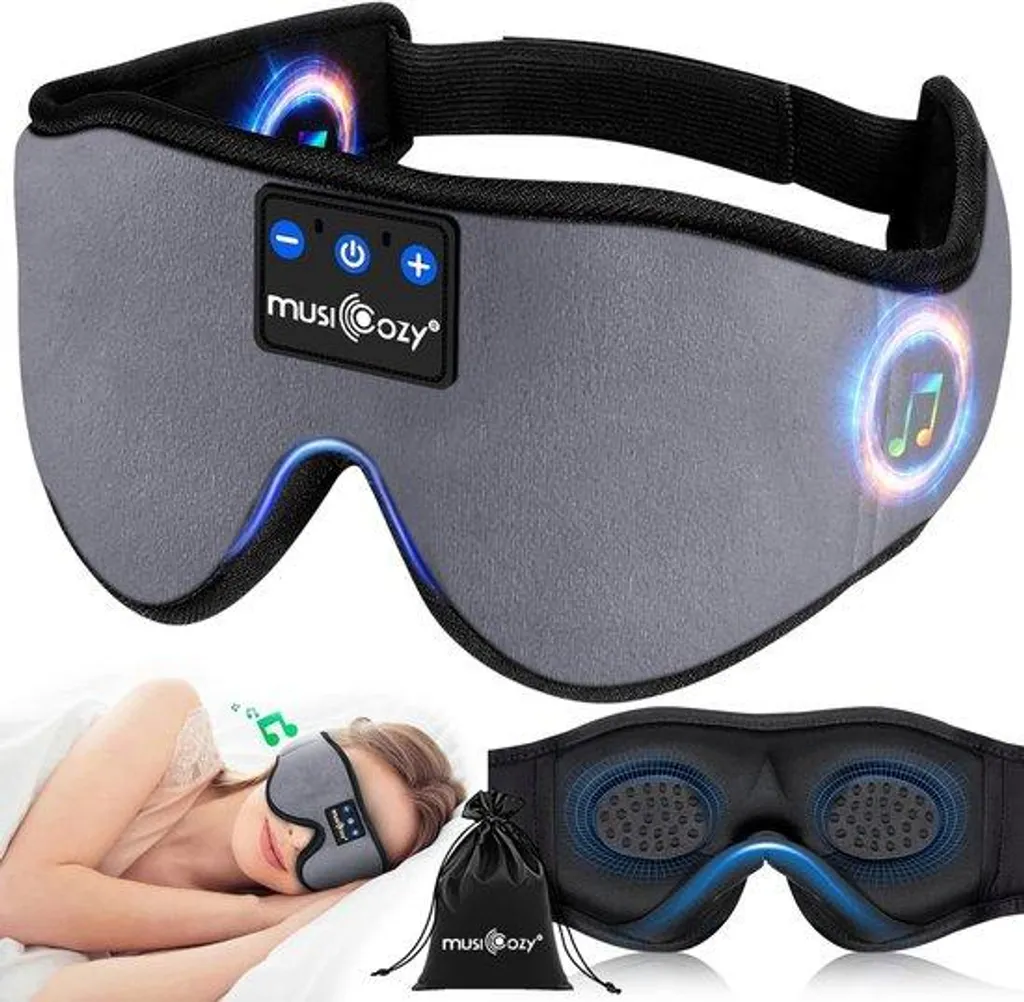 Bandeau de nuit Bluetooth et masque occultant 3D pour sommeil profond