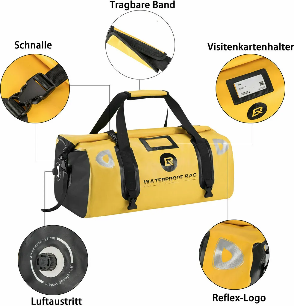 ROCKBROS 100% impermeabile Borsa da moto Borsa da moto circa 55L Giallo DHL