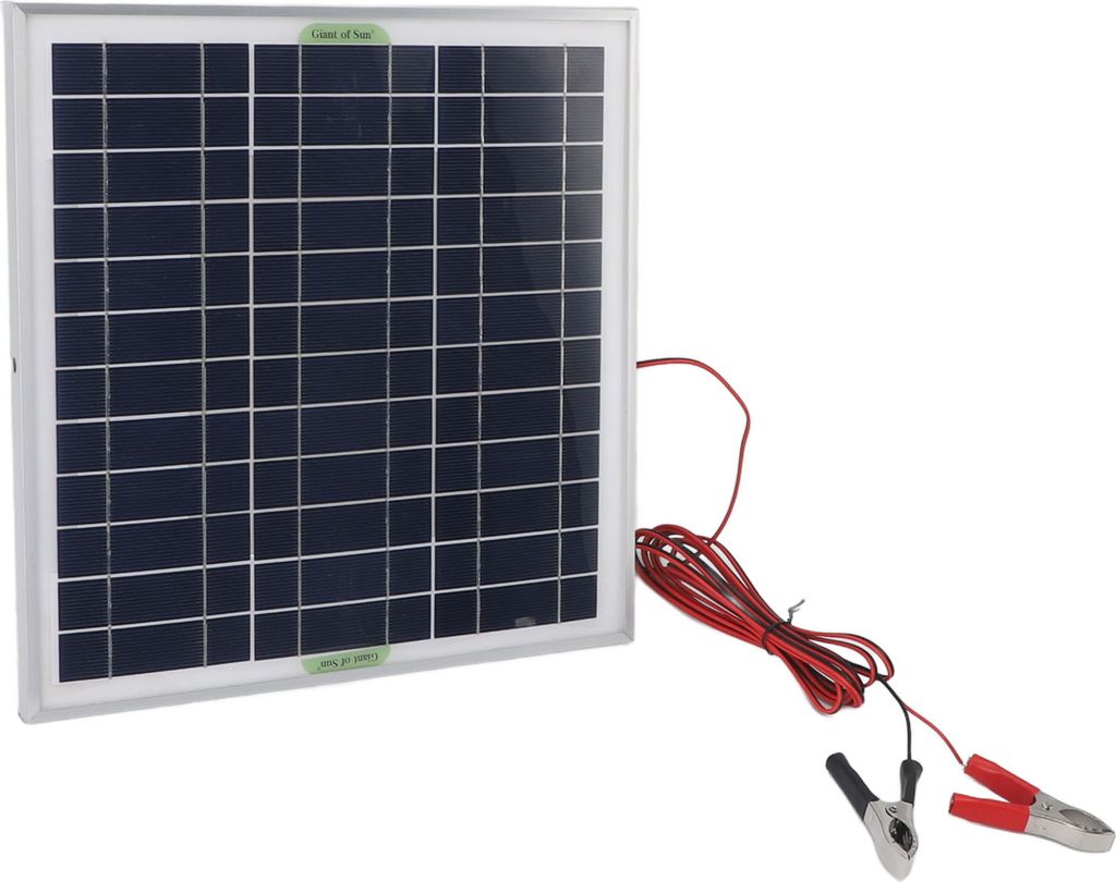 50W Portable Solar Panel Aluminum Frame Monocrystalline Silicon Solar Panel with 9.8FT Cable DC 18V Red and Black Battery Clips for RV Camping Hiking
